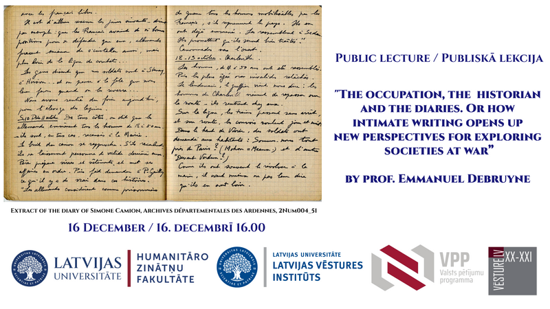 Public lecture on the use of diaries in research on societies at war